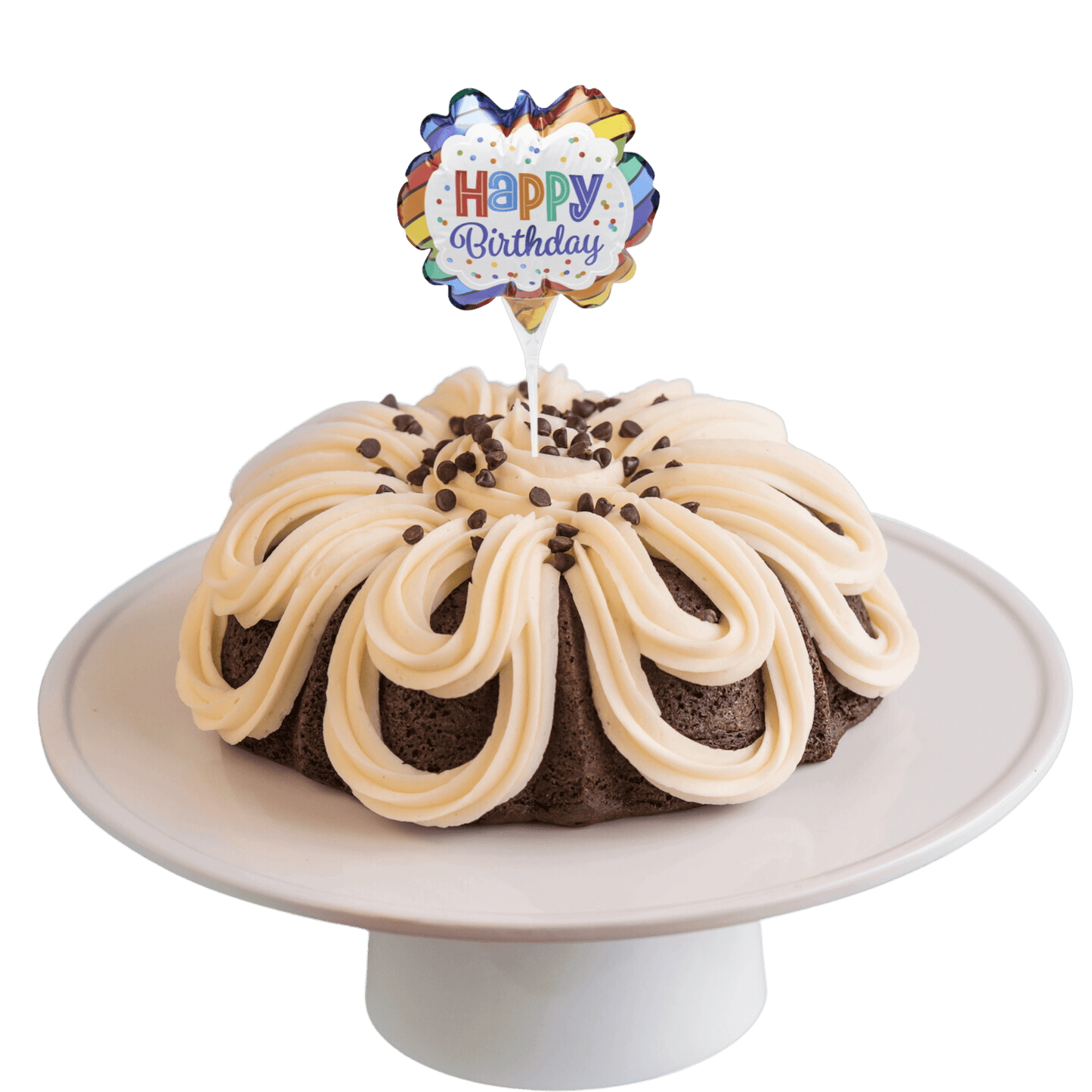 Double Chocolate Inflatable Happy Birthday Anagram® Bundt Cake