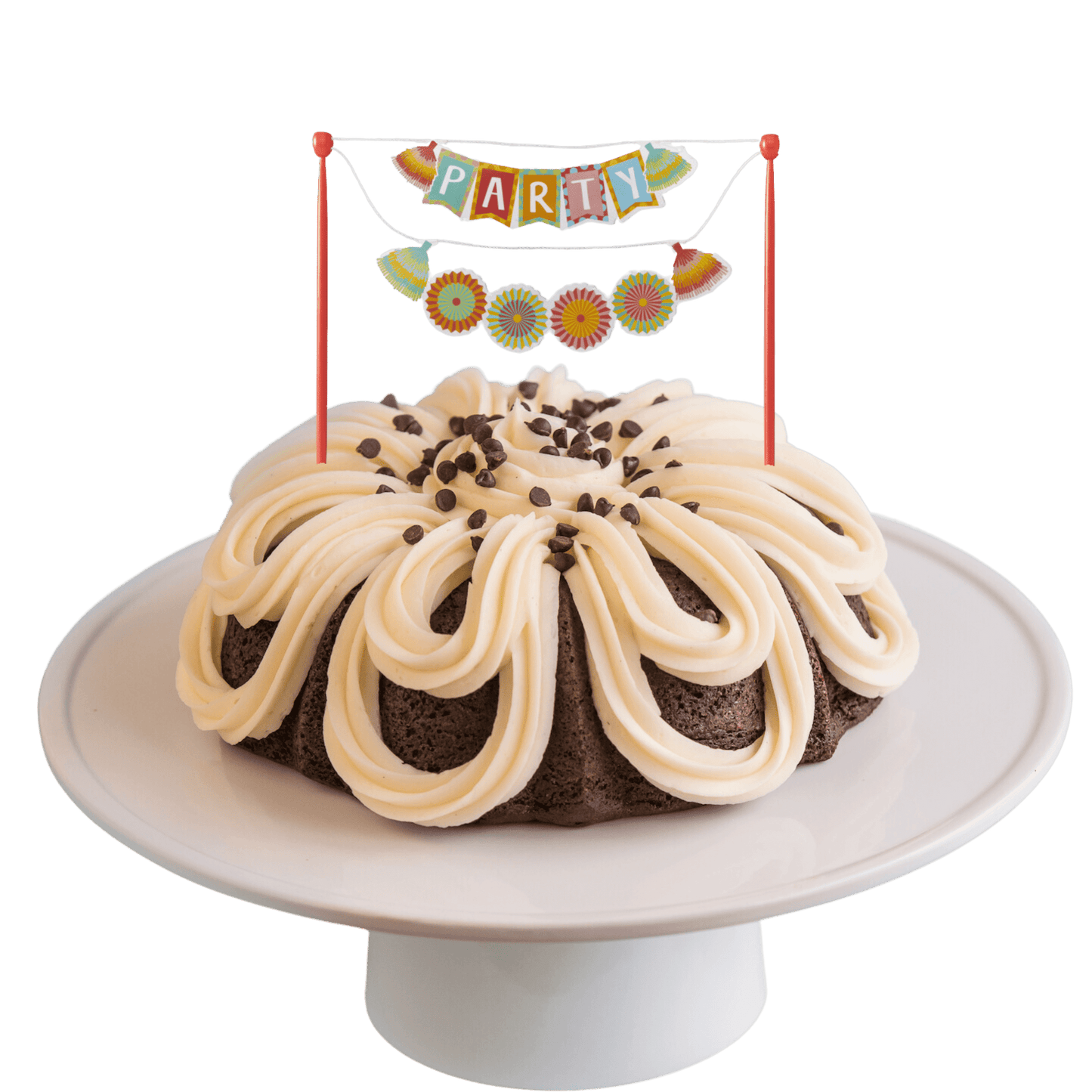 Double Chocolate | "PARTY" Fiesta Banner Bundt Cake