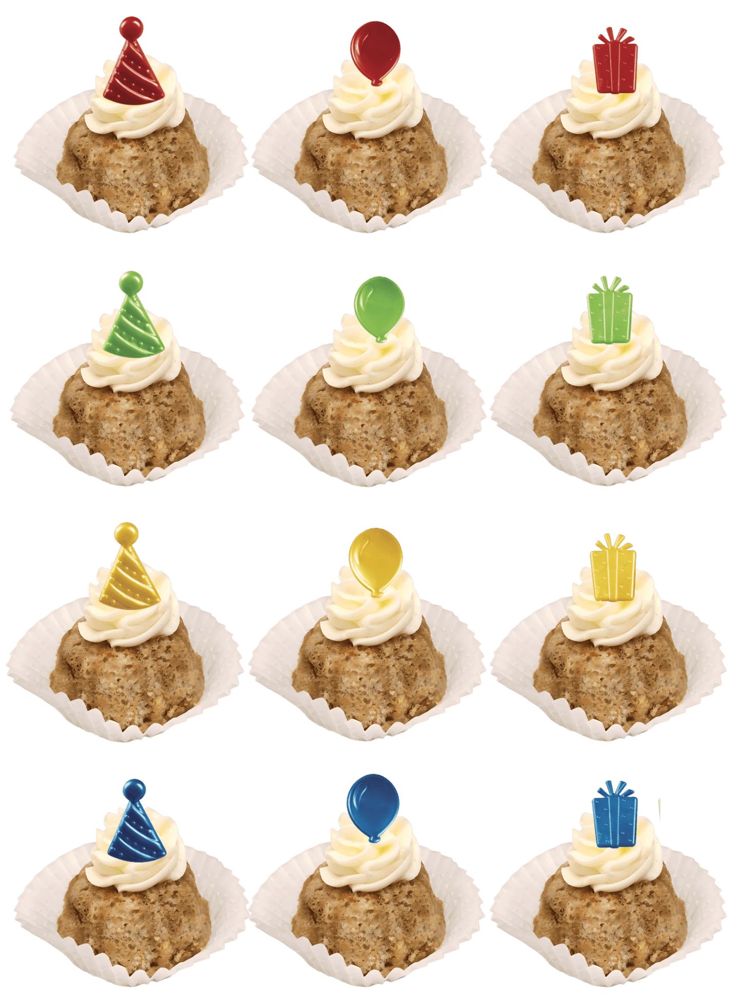 One Dozen Bitty Bundts 24 Carrot Birthday Icons Bundtcake Rings Bundt Cakes-Bundt Cakes-