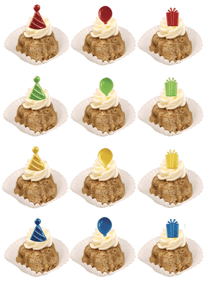 One Dozen Bitty Bundts 24 Carrot Birthday Icons Bundtcake Rings Bundt Cakes-Bundt Cakes-