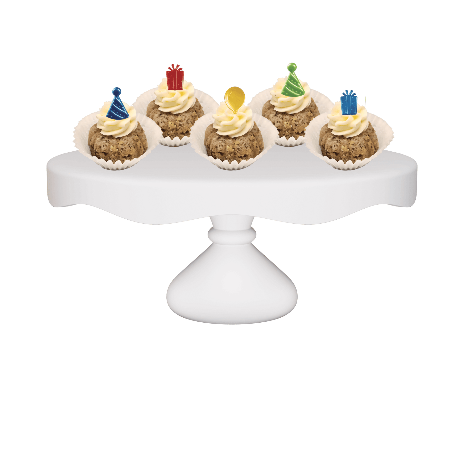 One Dozen Bitty Bundts Cookies n' Cream Birthday Icons Bundtcake Rings Bundt Cakes-Bundt Cakes-