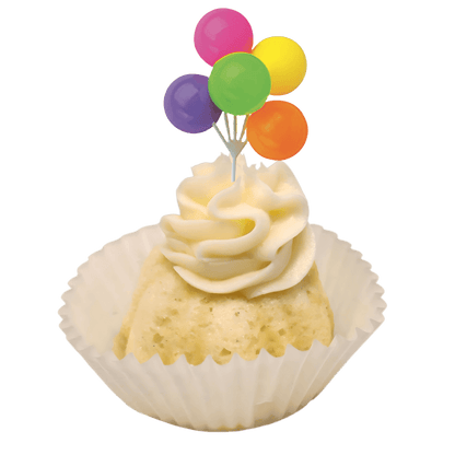 One Dozen Bitty Bundts Vanilla Bean Neon Balloon Cluster Bundt Cakes-Bundt Cakes-