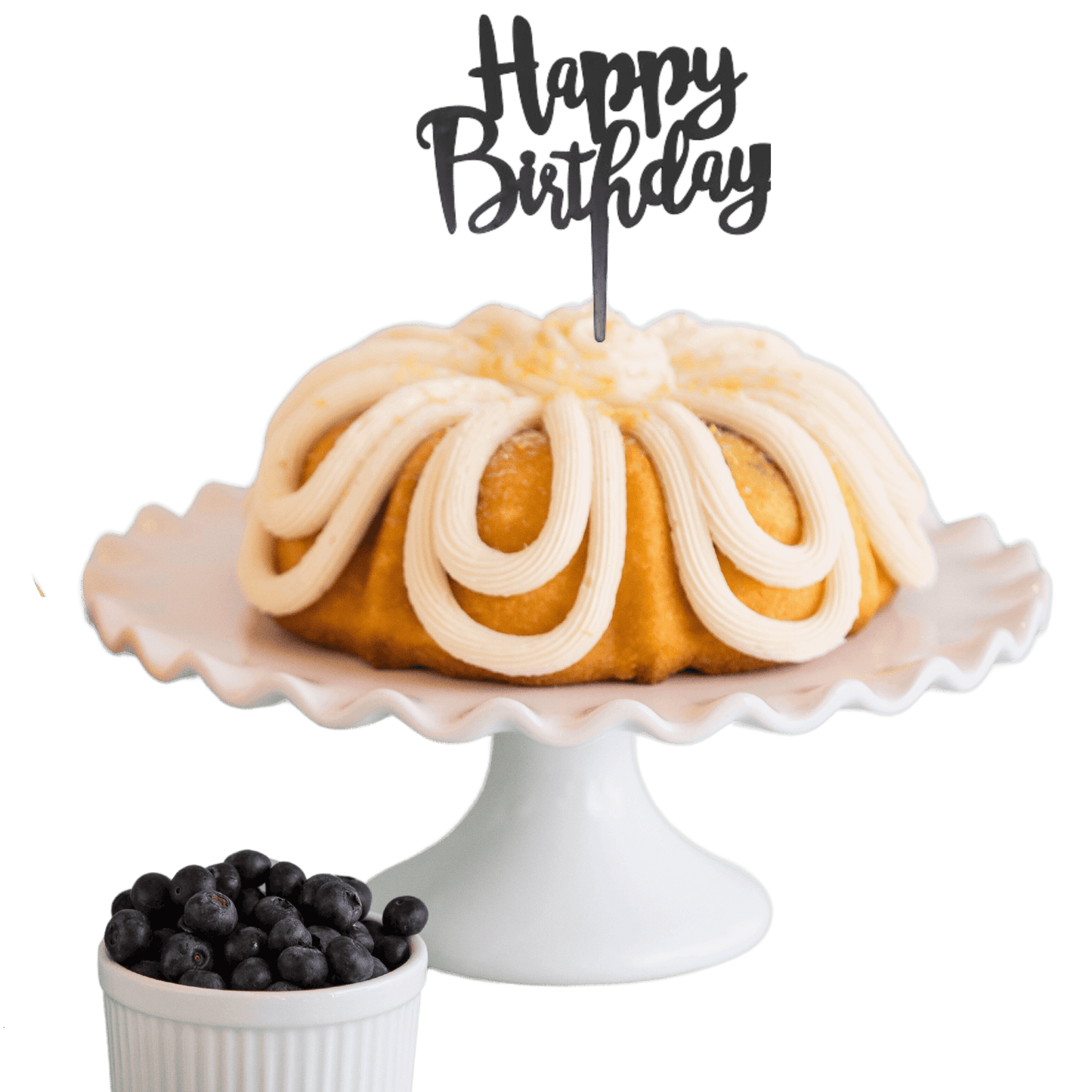 8" Shipping Big Bundt Cakes | "HAPPY BIRTHDAY" Candle Topper Bundt Cake