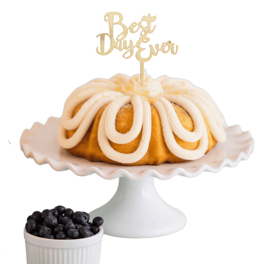 Lemon Blueberry Gold "BEST DAY EVER" Candle Holder Bundt Cake