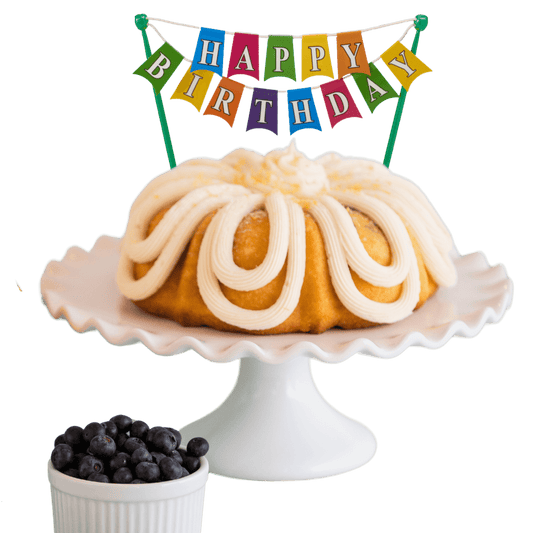 Lemon Blueberry "HAPPY BIRTHDAY" Banner Bundt Cake - 