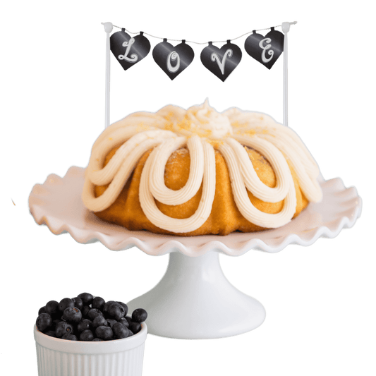 Lemon Blueberry "LOVE" Cake Banner Bundt Cake