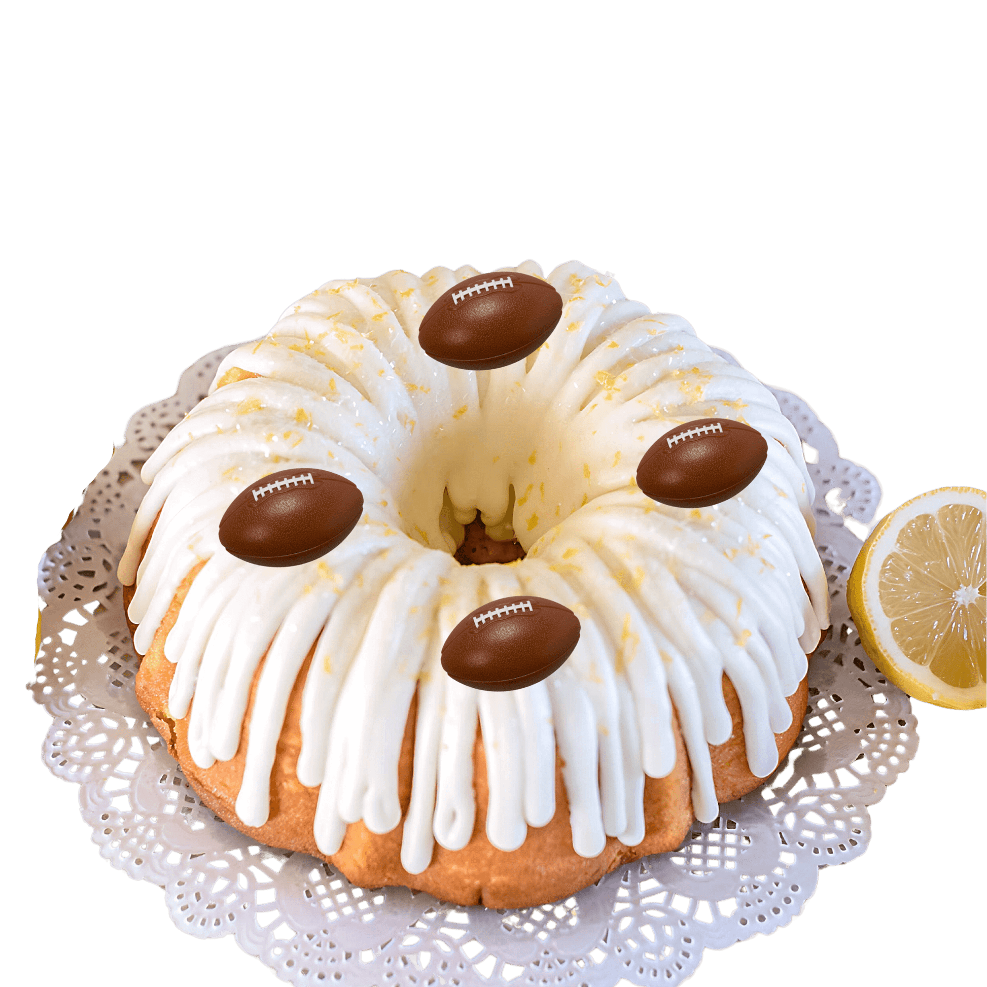 Lemon Squeeze Football Bundt Cake
