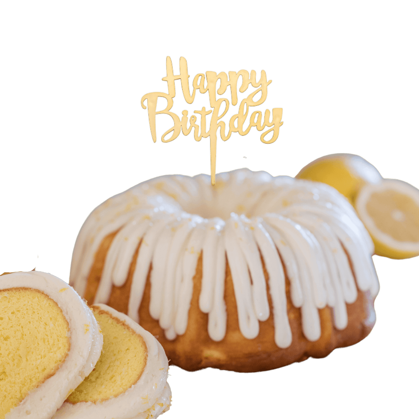 Big Bundt Cakes | "HAPPY BIRTHDAY" Topper & Candle Holder Bundt