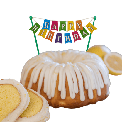 Lemon Squeeze "HAPPY BIRTHDAY" Banner Bundt Cake