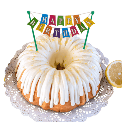 Lemon Squeeze "HAPPY BIRTHDAY" Banner Bundt Cake