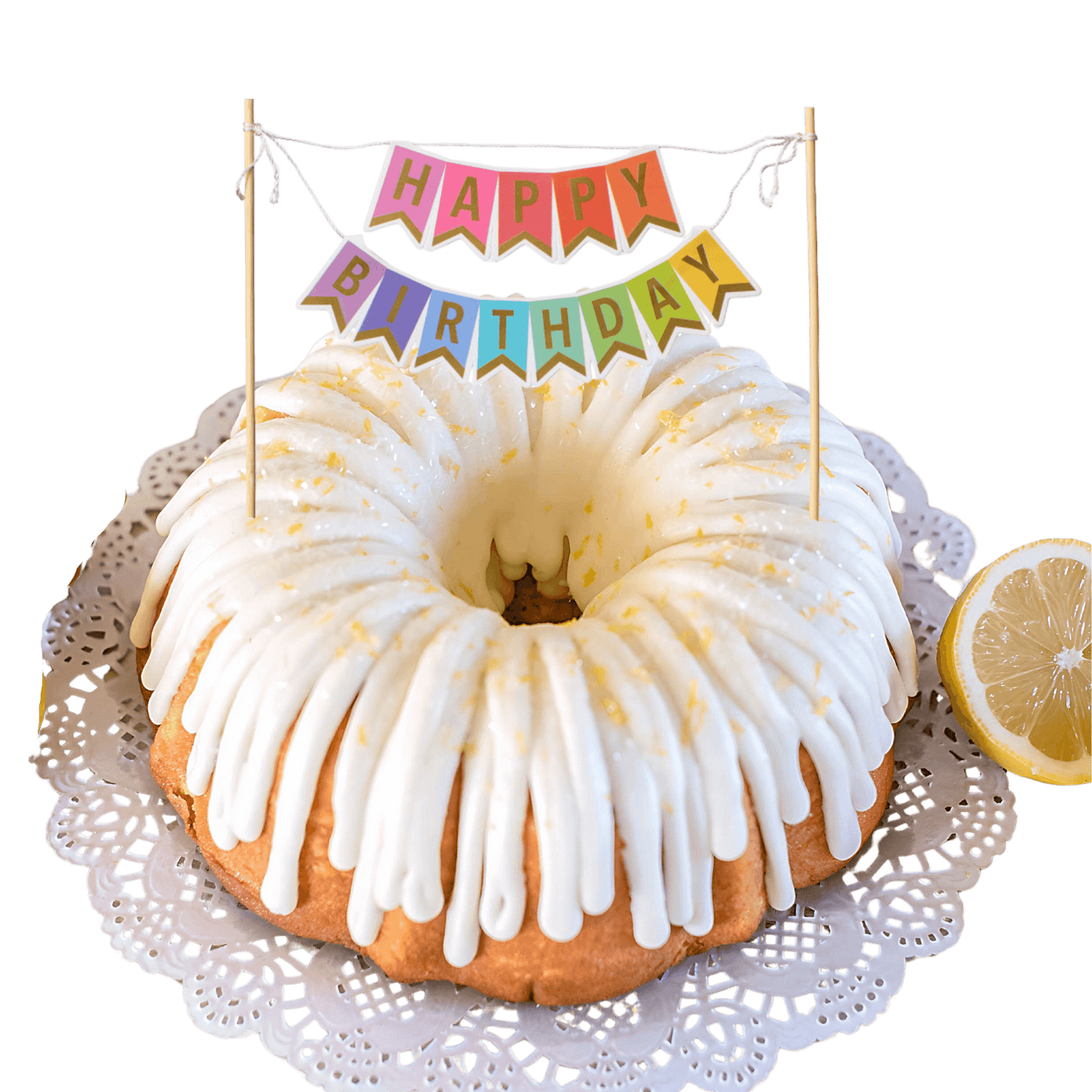 Big Bundt Cakes | "HAPPY BIRTHDAY" Awning Banner Bundt Cake