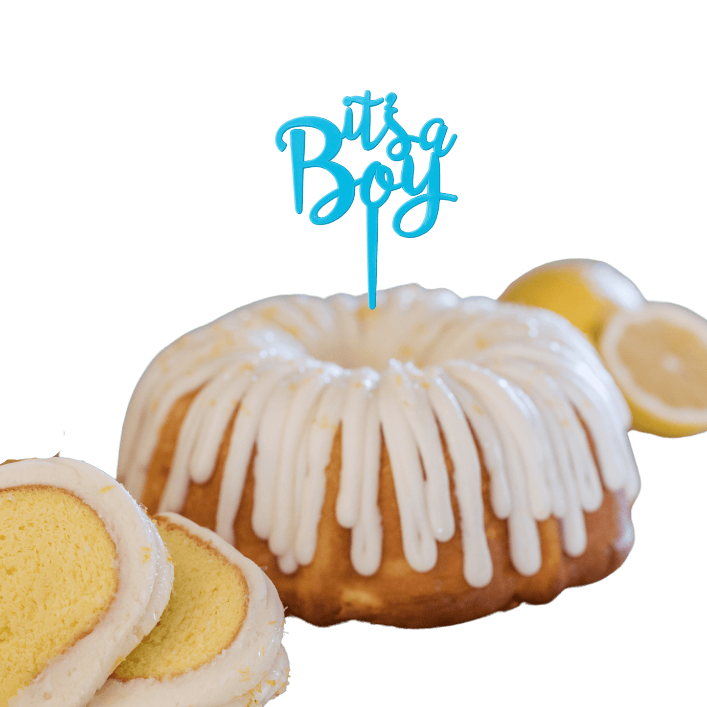 Lemon Squeeze "IT'S A BOY" Bundt Cake