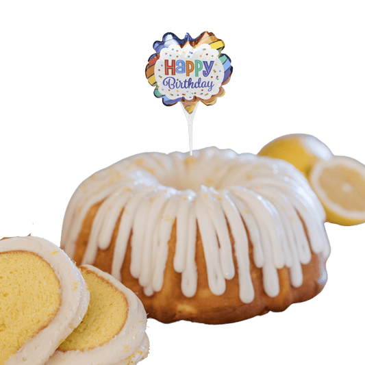 Lemon Squeeze Inflatable Happy Birthday Anagram® Bundt Cake