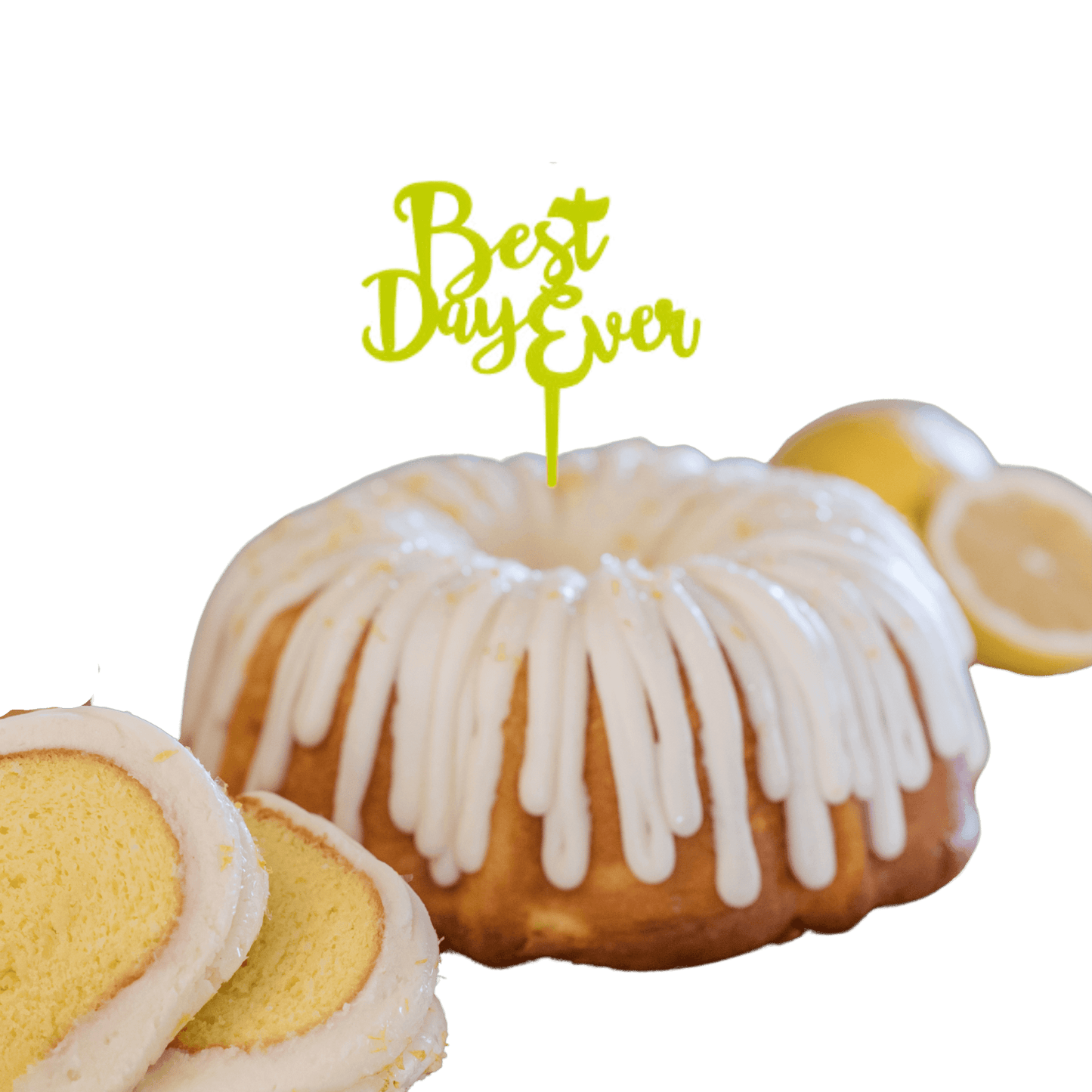 Lemon Squeeze Lime "BEST DAY EVER" Candle Holder Bundt Cake - Bundt Cakes