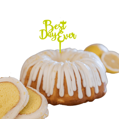 Lemon Squeeze Lime "BEST DAY EVER" Candle Holder Bundt Cake