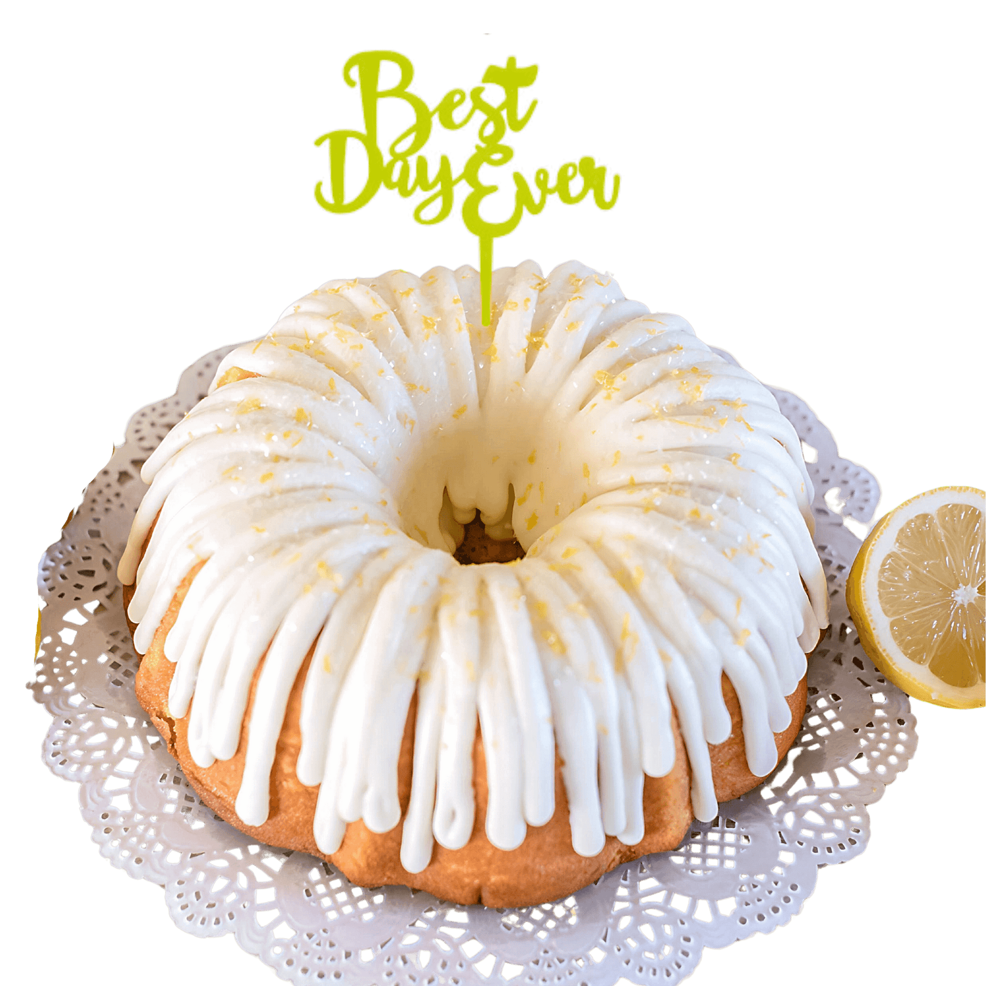 Lemon Squeeze Lime "BEST DAY EVER" Candle Holder Bundt Cake - Bundt Cakes
