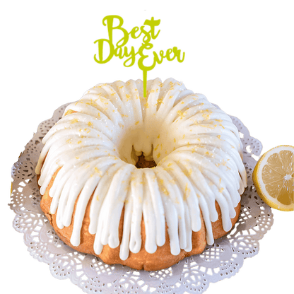 Lemon Squeeze Lime "BEST DAY EVER" Candle Holder Bundt Cake