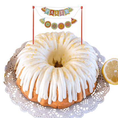 Lemon Squeeze "PARTY" Fiesta Cake Banner Bundt Cake