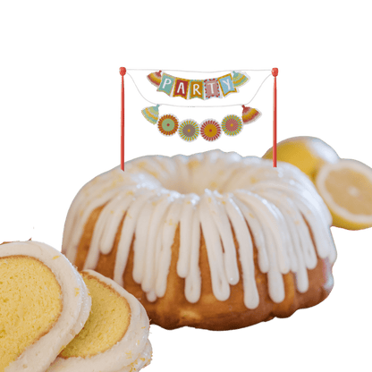 Lemon Squeeze "PARTY" Fiesta Cake Banner Bundt Cake