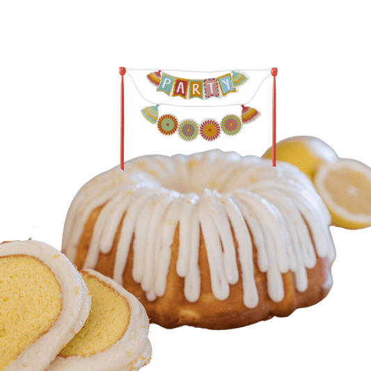 Lemon Squeeze "PARTY" Fiesta Cake Banner Bundt Cake