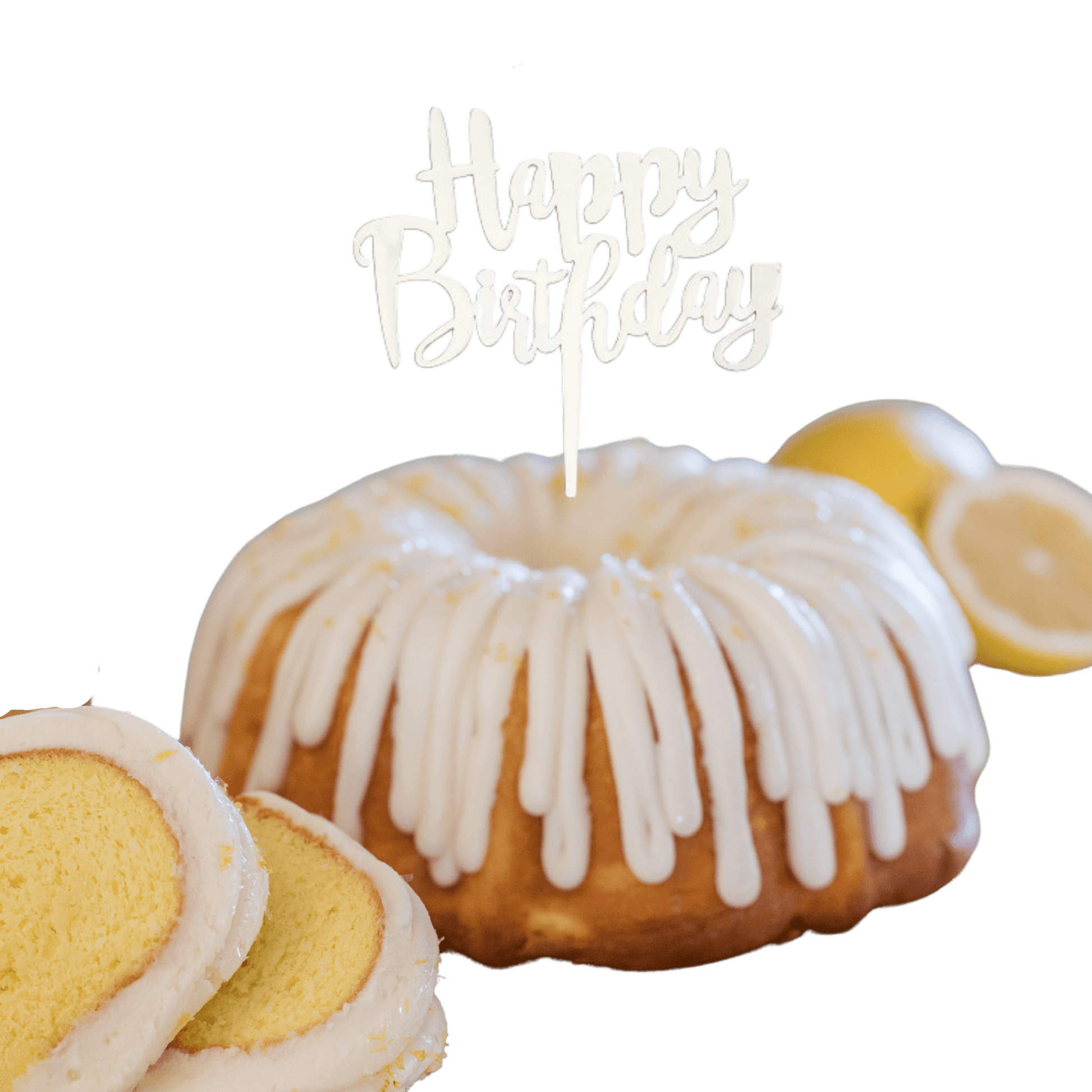 Big Bundt Cakes | "HAPPY BIRTHDAY" Topper & Candle Holder Bundt