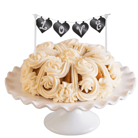 Raspberry Truffle "LOVE" Cake Banner Bundt Cake-Wholesale Supplies-