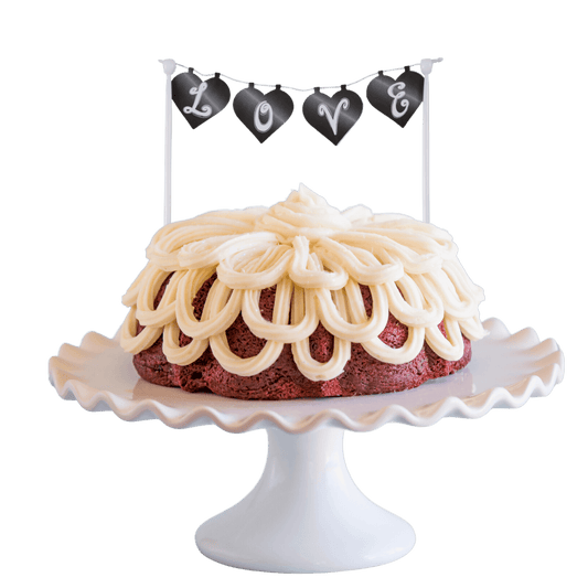 Red Velvet Bundt Cake "LOVE" Cake Banner Bundt Cake