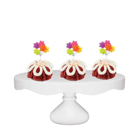 Red Velvet Flower Shaped Cluster Bundties