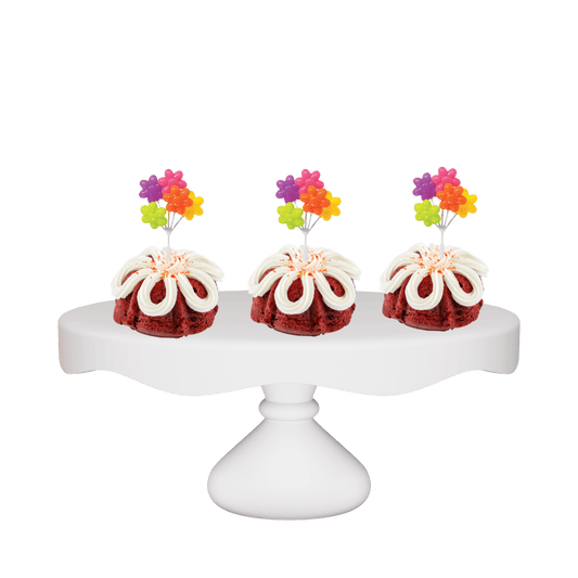 Red Velvet Flower Shaped Cluster Bundties-Bundt Cakes-