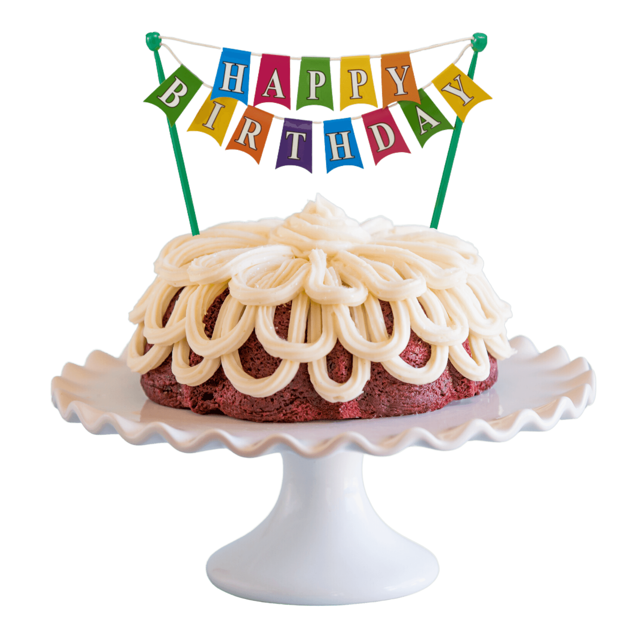 Red Velvet "HAPPY BIRTHDAY" Banner Bundt Cake