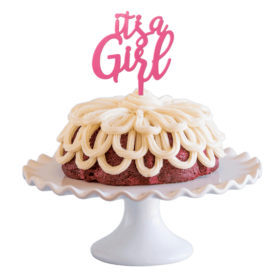 Red Velvet "IT"S A GIRL" Bundt Cake