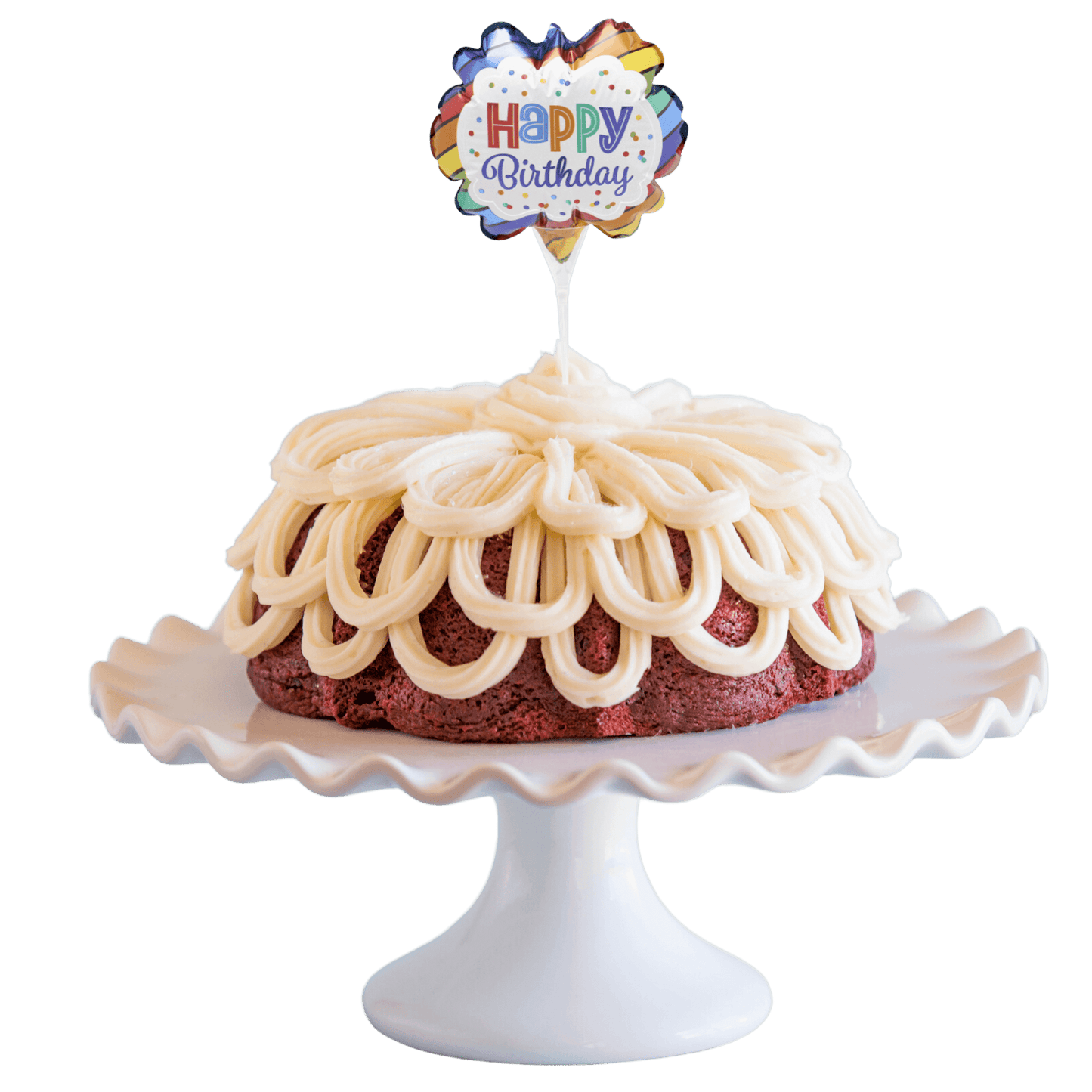 Red Velvet Inflatable Happy Birthday Anagram® Bundt Cake