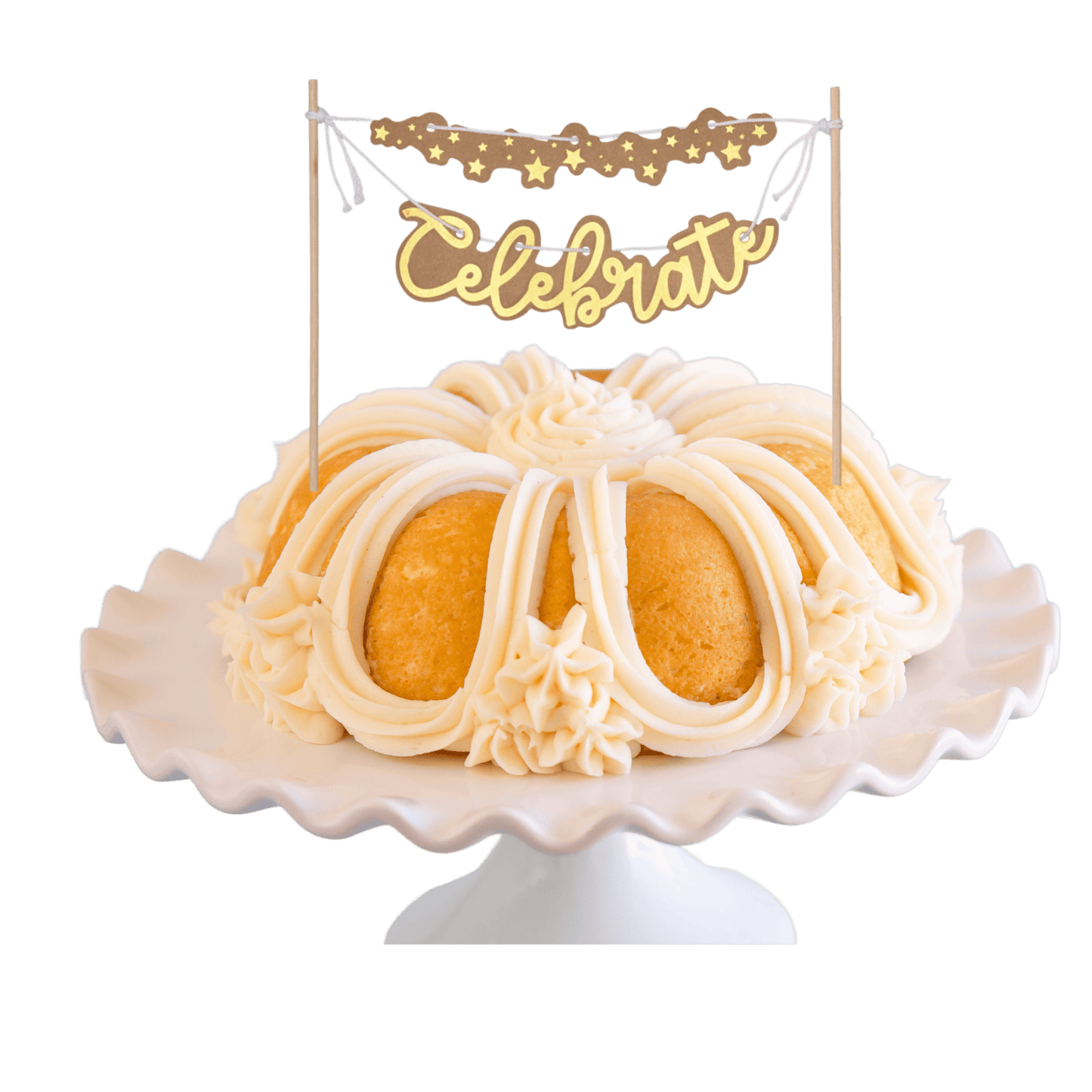 Vanilla Bean "CELEBRATE" Banner Bundt Cake - Wholesale Supplies