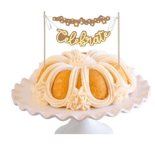 Vanilla Bean "CELEBRATE" Banner Bundt Cake