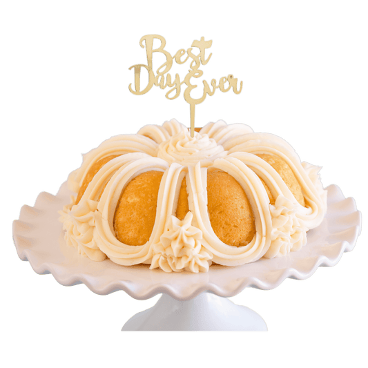 Vanilla Bean Gold "BEST DAY EVER" Candle Holder & Cake Topper Bundt