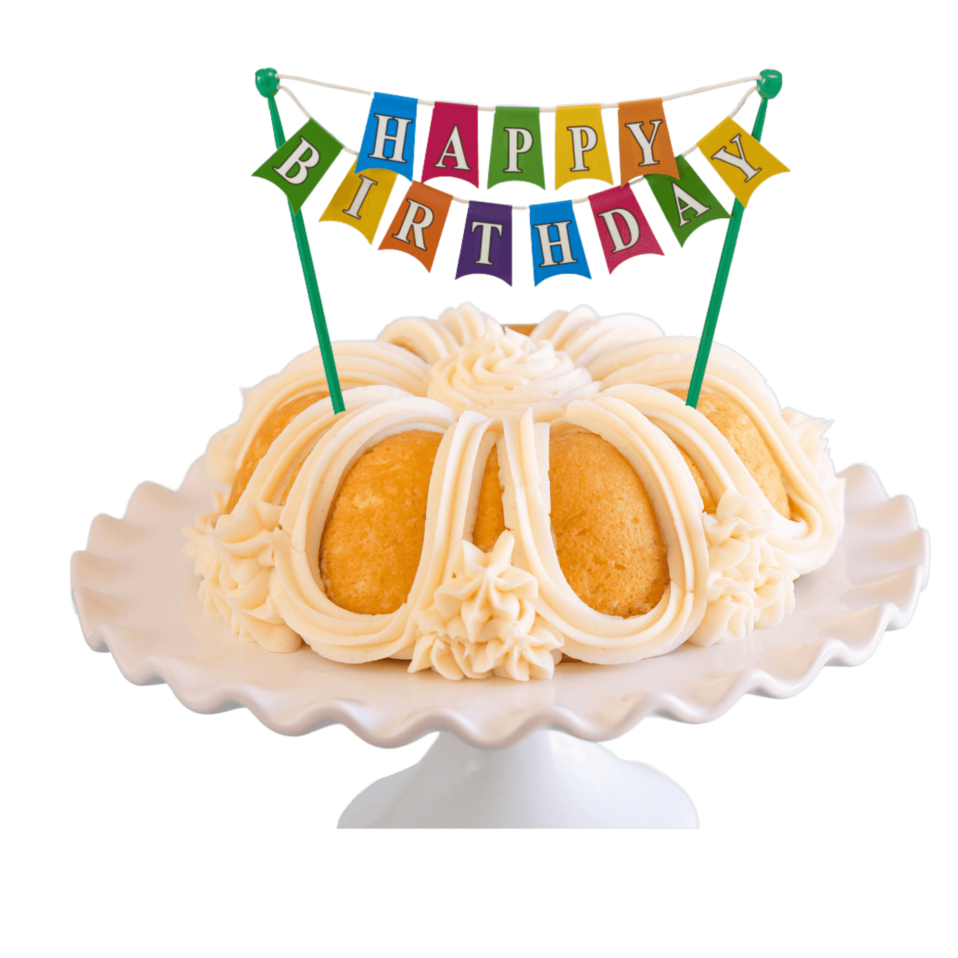 Vanilla Bean "HAPPY BIRTHDAY" Banner Bundt Cake