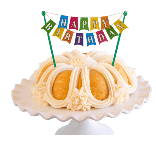 Vanilla Bean "HAPPY BIRTHDAY" Banner Bundt Cake - Bundt Cakes