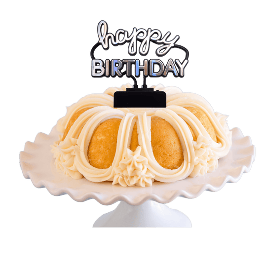 Vanilla Bean "HAPPY BIRTHDAY" Neon Sign Bundt Cake - Bundt Cakes