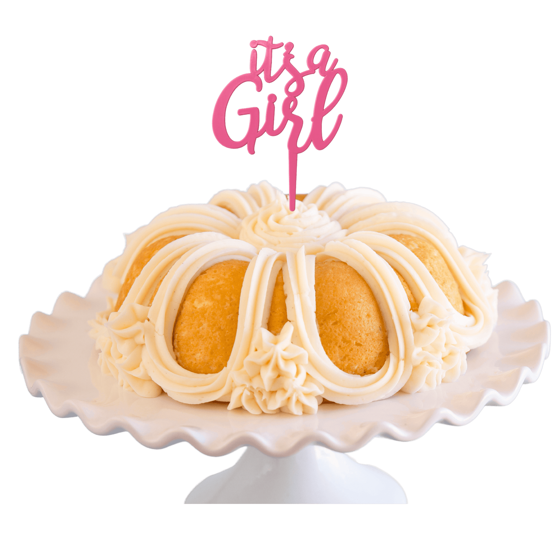 Vanilla Bean "IT'S A GIRL" Bundt Cake - Bundt Cakes
