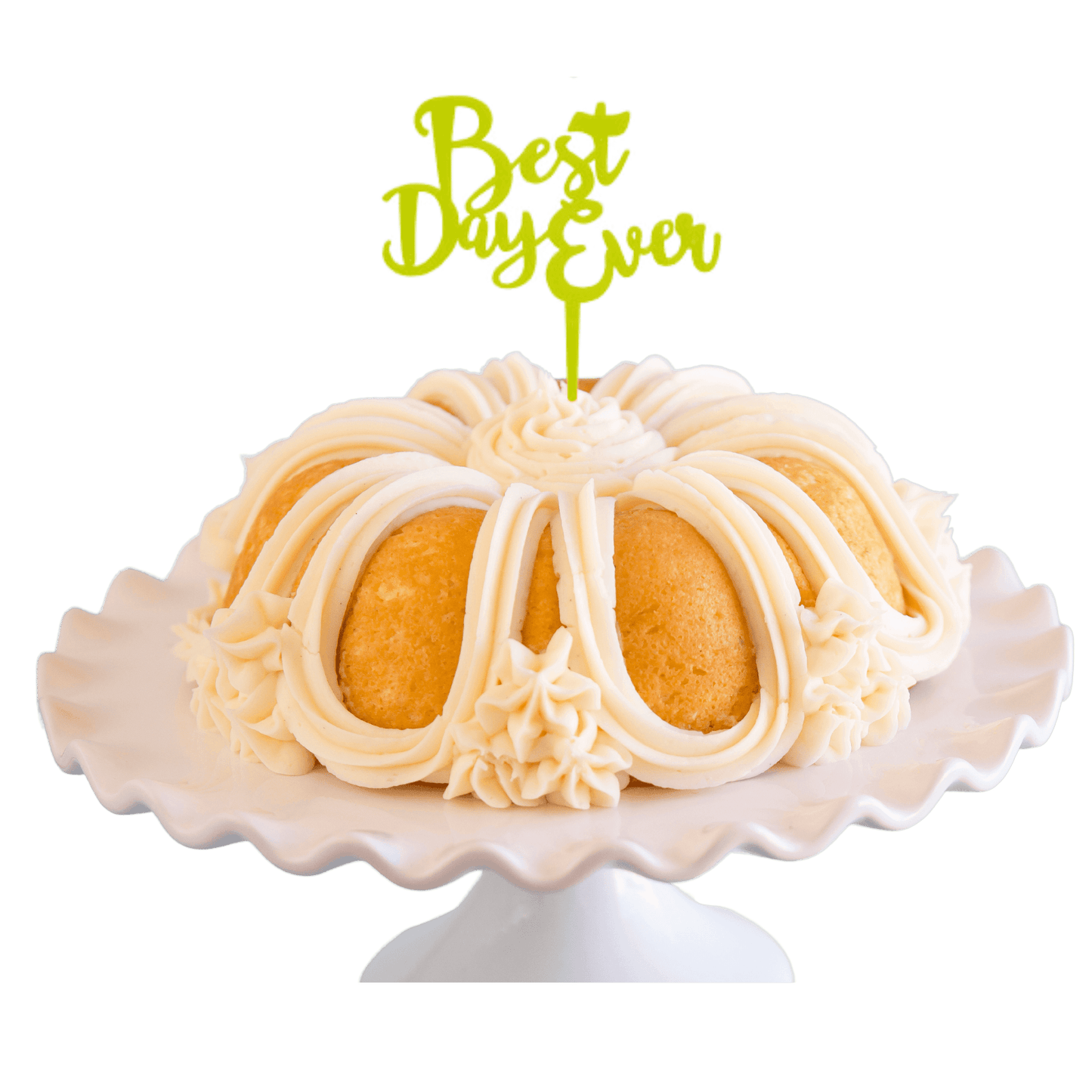 Vanilla Bean Lime "BEST DAY EVER" Candle Holder & Topper Bundt Cake