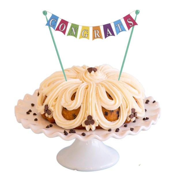 Banana Chocolate Chip | "CONGRATS" Cake Banner Bundt Cake