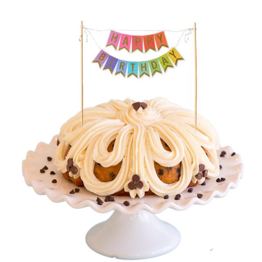 Banana Chocolate Chip | "HAPPY BIRTHDAY" Awning Banner Bundt Cake