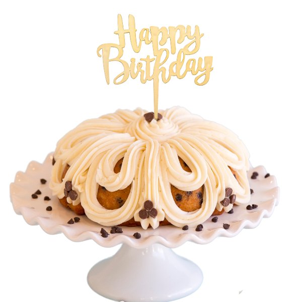 Banana Chocolate Chip | "HAPPY BIRTHDAY" Candle Topper Bundt Cake