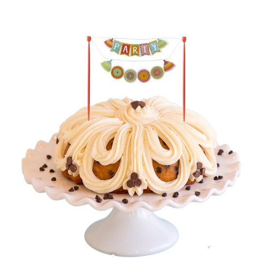 Banana Chocolate Chip "PARTY" Fiesta Banner Bundt Cake