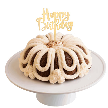 Big Bundt Cakes | 24 Carrot Gold "HAPPY BIRTHDAY" Candle Topper