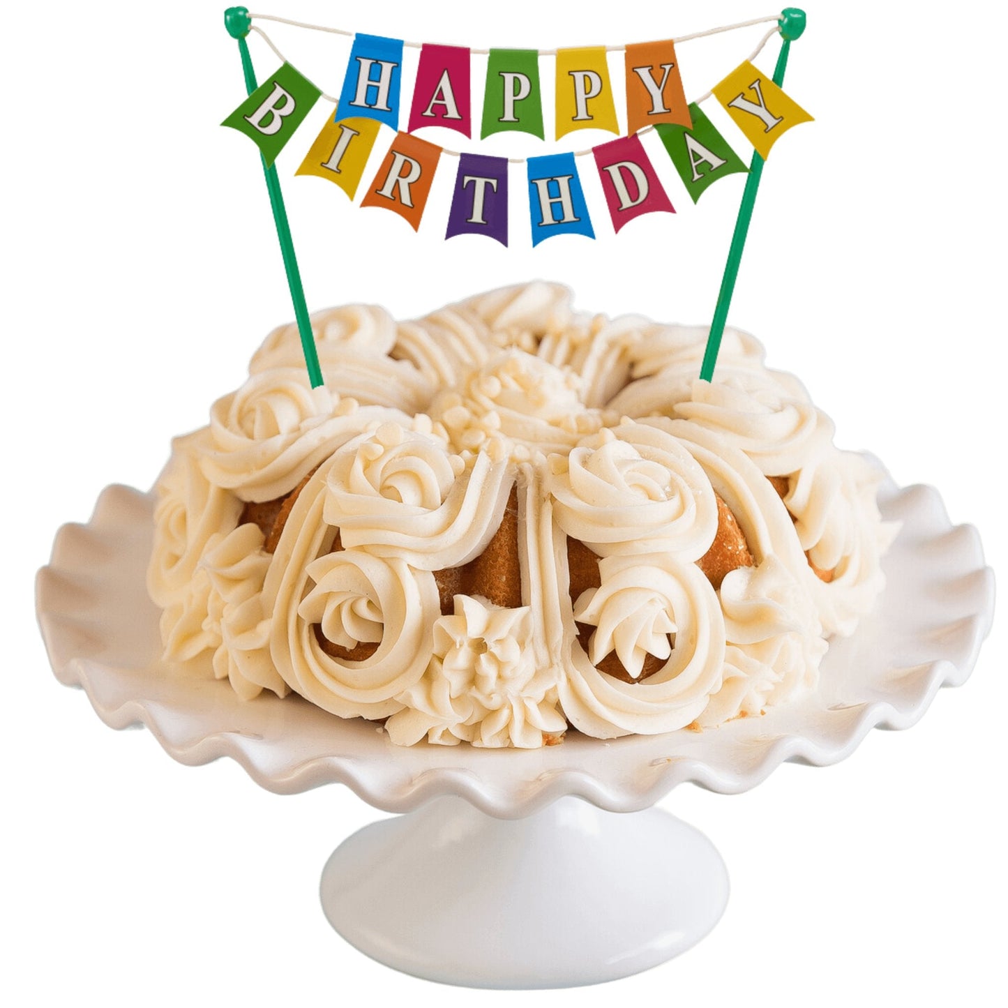 Big Bundt Cakes | "HAPPY BIRTHDAY" Bright Banner Bundt Cake