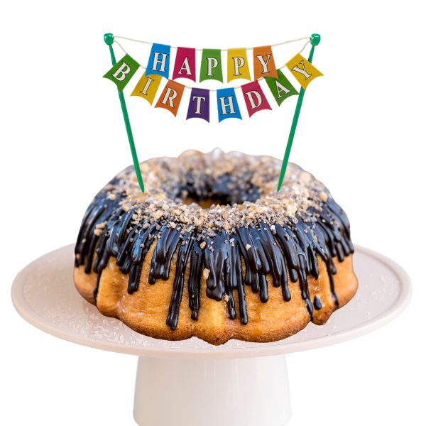 Big Bundt Cakes | "HAPPY BIRTHDAY" Bright Banner Bundt Cake