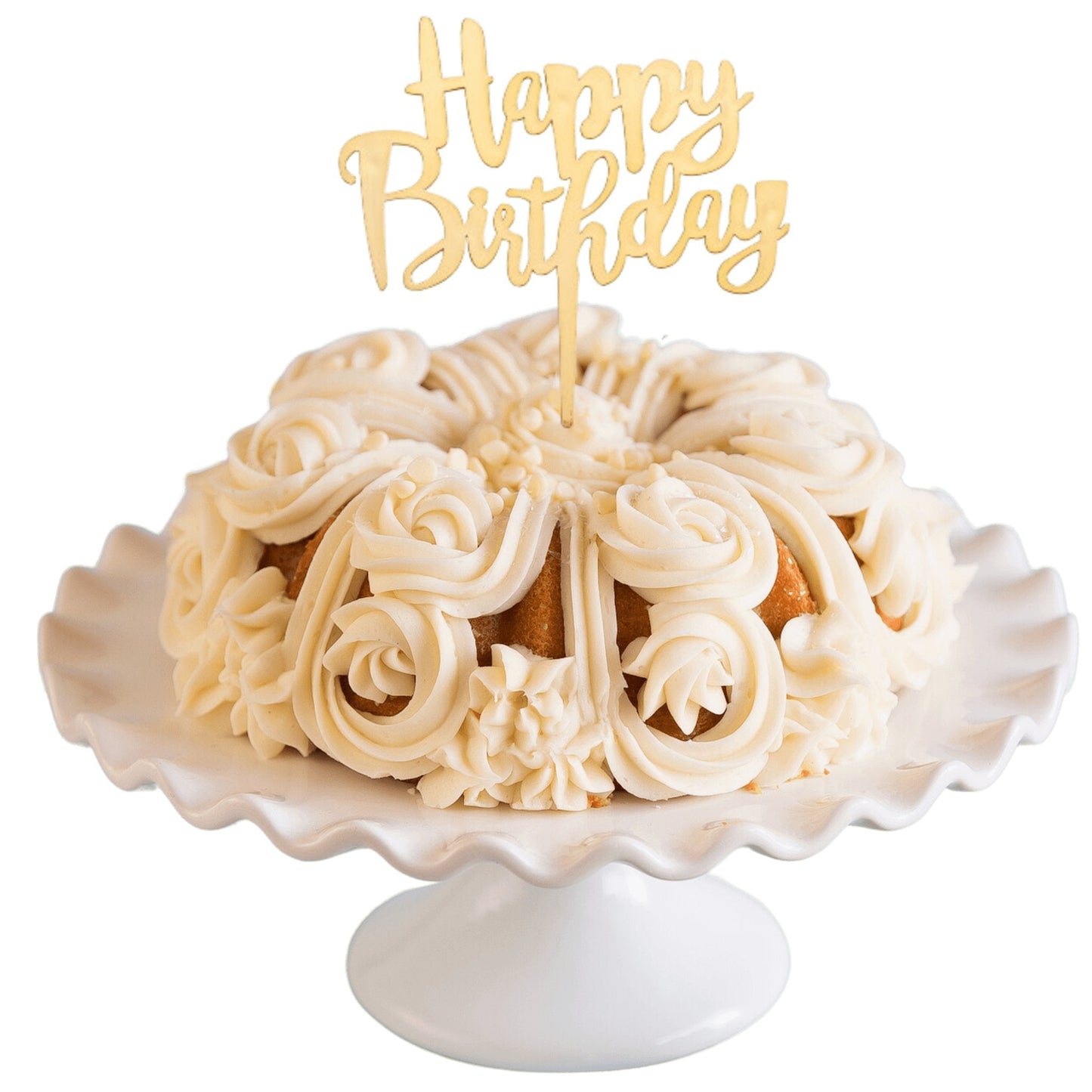 8" Shipping Big Bundt Cakes | "HAPPY BIRTHDAY" Candle Topper Bundt Cake