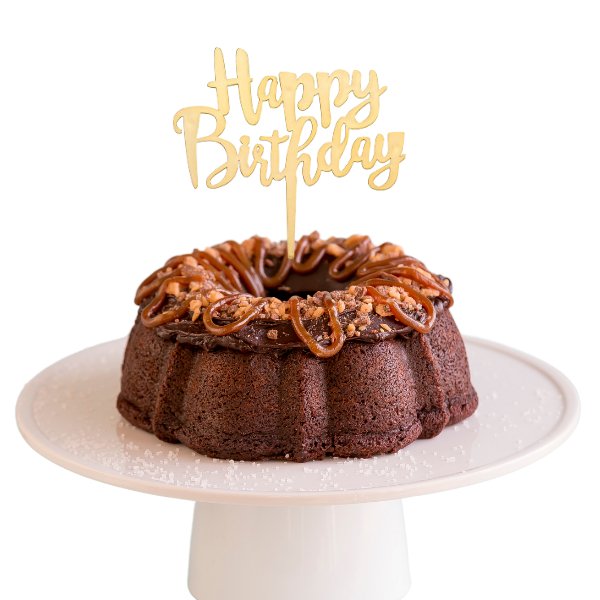 8" Shipping Big Bundt Cakes | "HAPPY BIRTHDAY" Candle Topper Bundt Cake