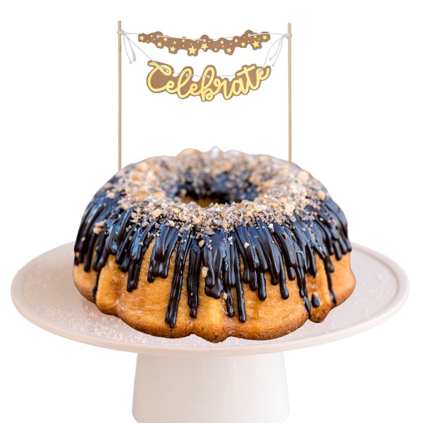 Blonde Salted Caramel | "CELEBRATE" Banner Bundt Cake